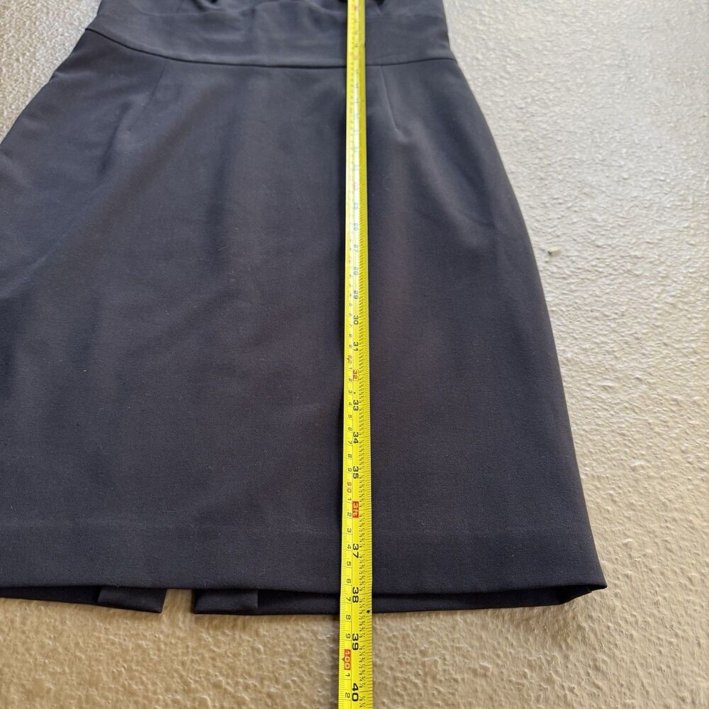 NWT $140 Nine West Ruffle V-Neck Sleeveless Sheath Black Dress Size 8 - Picture 5 of 14